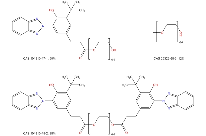 Hỗn hợp. α-[3-[3-(2h-benzotriazol-2-yl)-5-(1,1-dimethylethyl)-4hydroxyphenyl]-1-oxopropyl]-ω-hydroxypoly(oxo-1,2-ethanediyl)