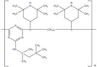 Poly[[6-[(1,1, amino) Amino]-1,3,5-triazine-2,4-diyl][(2,2,6,6-tetramethyl4-piperidinyl)imino]-1,6-hexanediyl[(2,2,6,6-tetramethyl-4-piperidinyl)imino]])