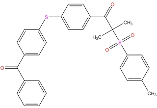 Difunctional ketosulphone Type II photointiator 1-[4-(4-benzoylphenylthio) phenyl]-2-tosyl-2-methyl-1-propanone
